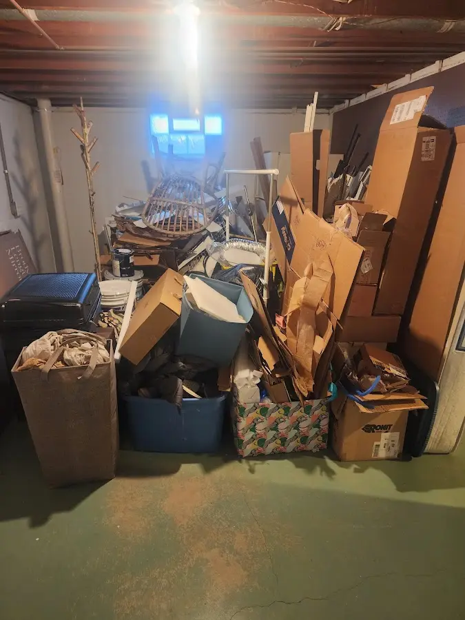 Roll-off dumpster container at job site for 6 Yard Dumpster Rental in Pittsboro